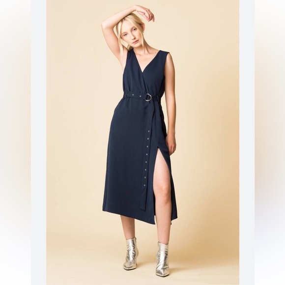 Tobi Navy, Belted, Sleeveless Dress, Sz 12 - Picture 1 of 13